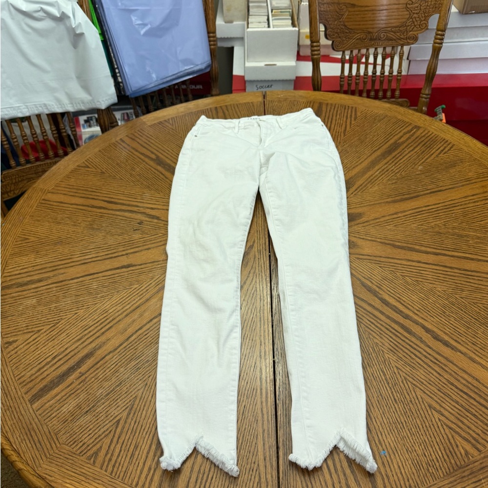 Frame Denim Women's Cropped White Jeans